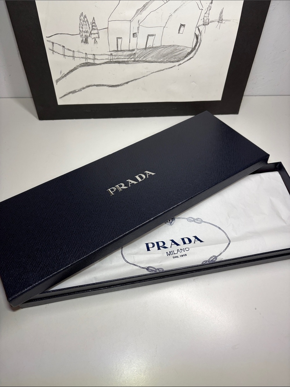 Prada Accessory Empty Box With Tissue Paper and Ribbon - Picture 6 of 8